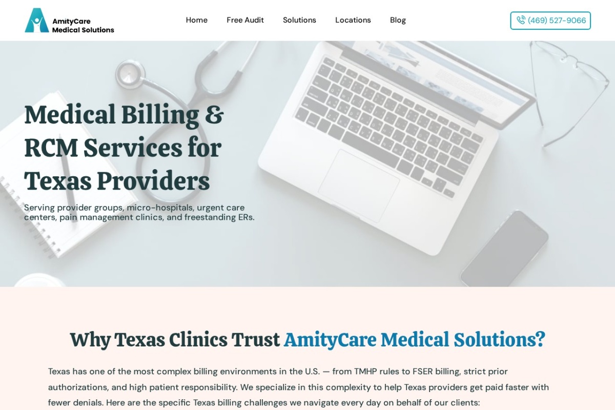 Amity RCM website preview