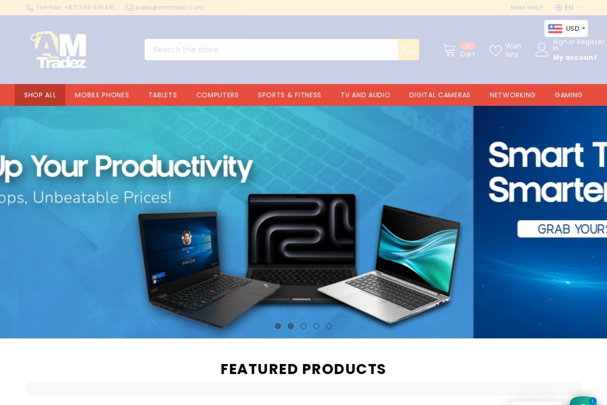 AM Tradez website preview