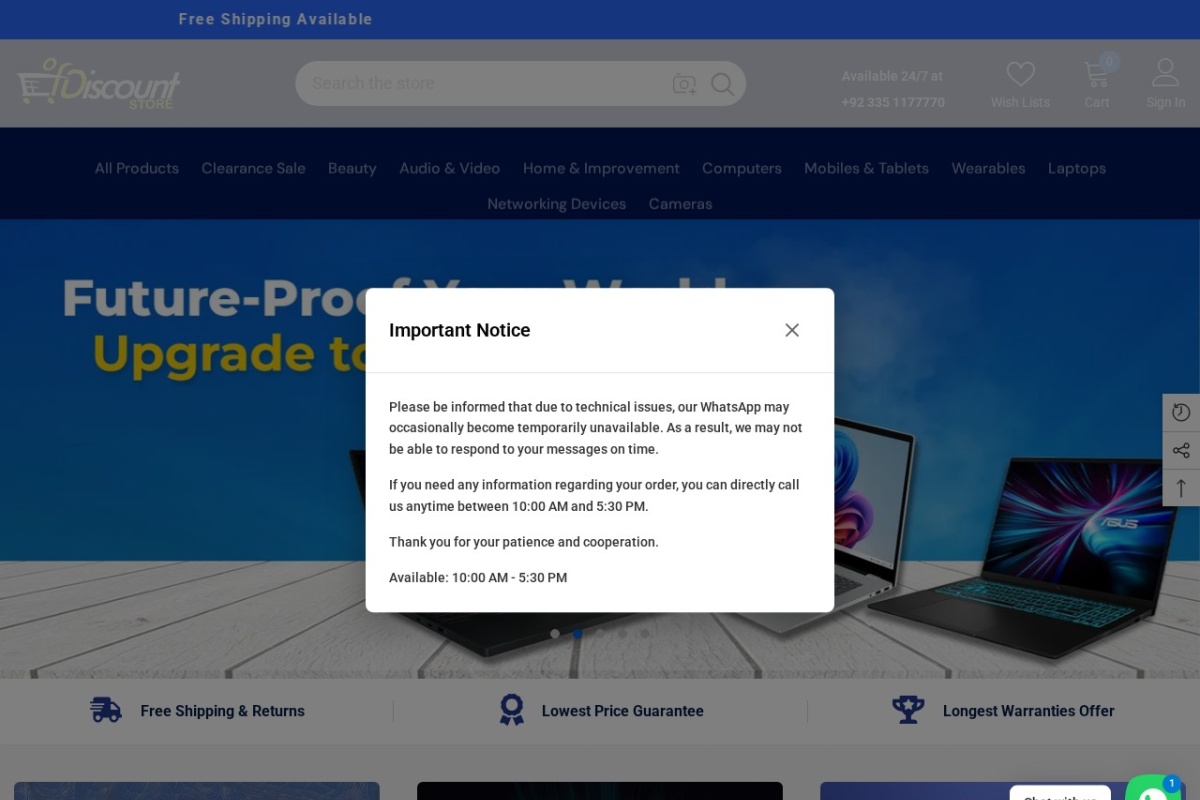 Discount Store Pakistan website preview