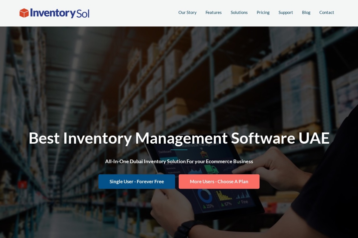 InventorySol homepage static preview