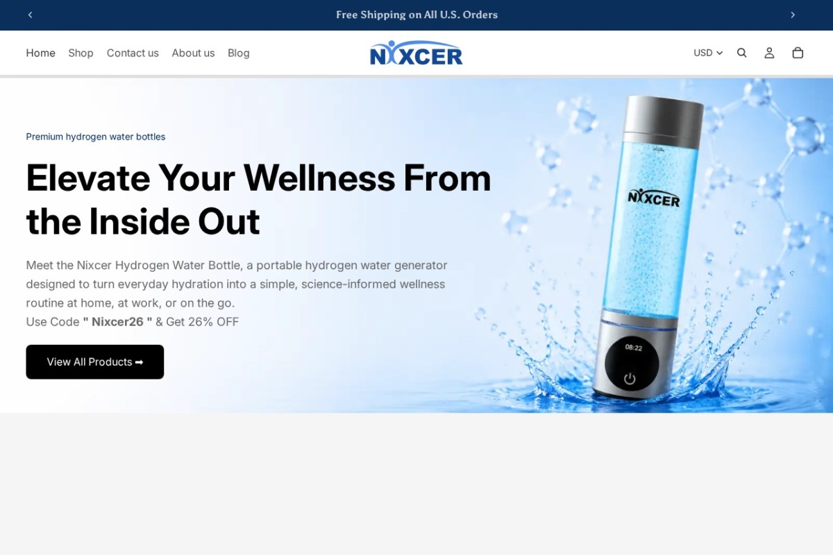 Nixcer website preview