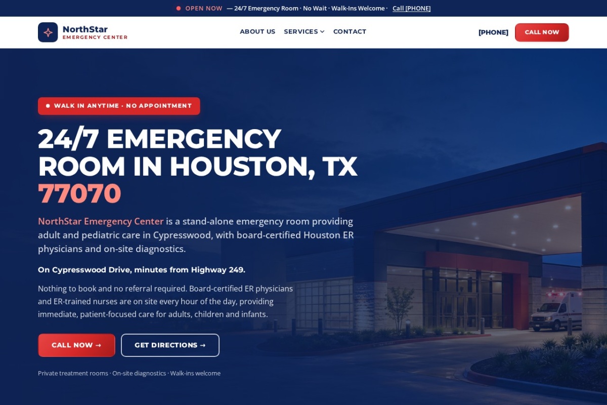 North Star Emergency Center website preview