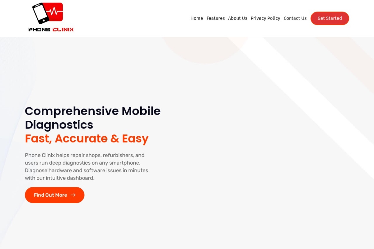 Phone Clinix website preview