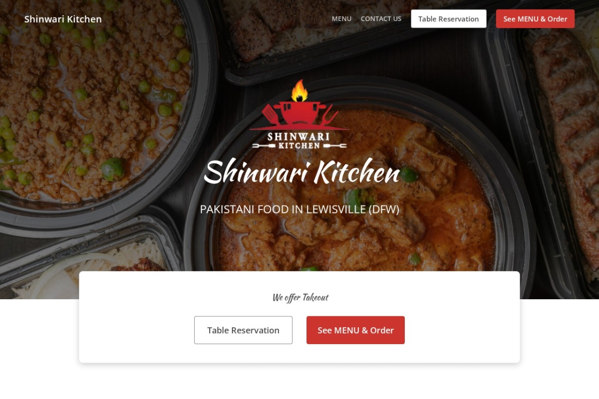 Shinwari Kitchen website preview